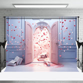 Lofaris Romantic Hearts Pink Purple Retro Wall Photo Backdrop